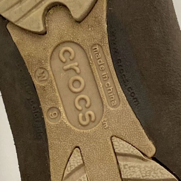 Crocs Women's Brown Marnie Suede Tip Ballet Flat Shoes Size 9 - Picture 8 of 10